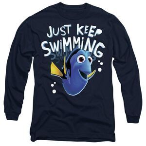 Finding Nemo Unisex Adult Just Keep Swimming Dory T-Shirt / Navy